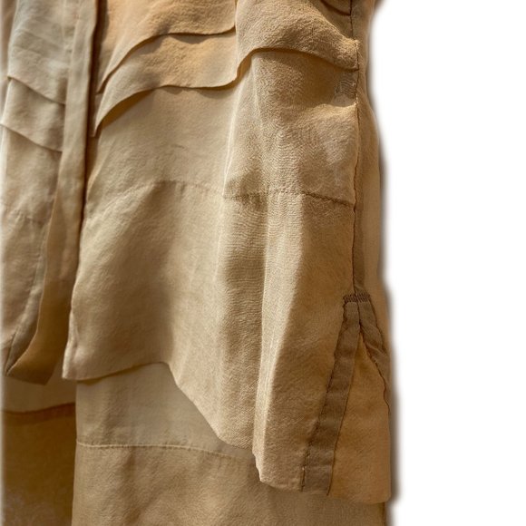 WILFRED LE FOU SILK SHEER CROP NUDE BLOUSE - Picture 3 of 3